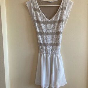 Easel Cream and White Mini Dress